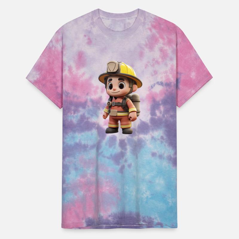 Cartoon Firefighter in Heroic Pose