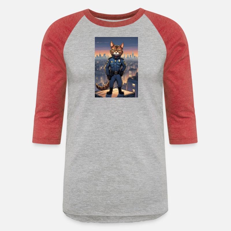 Cat painting red black cat Police Cat