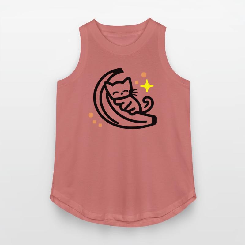 Cat Sleeping On Banana -Half Moon - 3 Color Vector