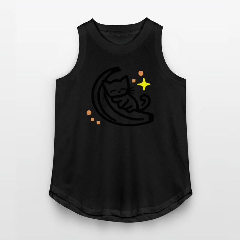 Cat Sleeping On Banana -Half Moon - 3 Color Vector