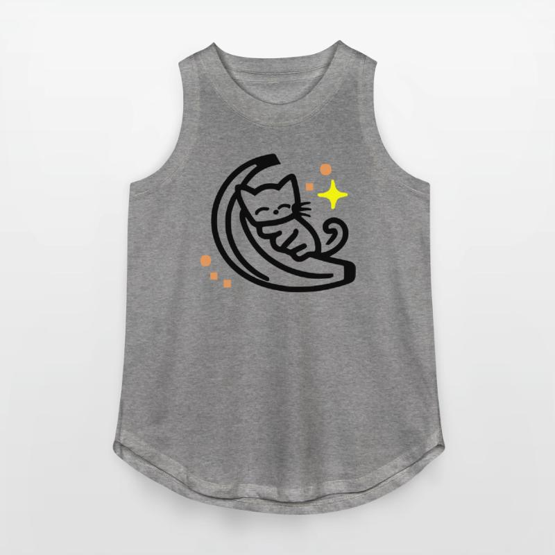 Cat Sleeping On Banana -Half Moon - 3 Color Vector