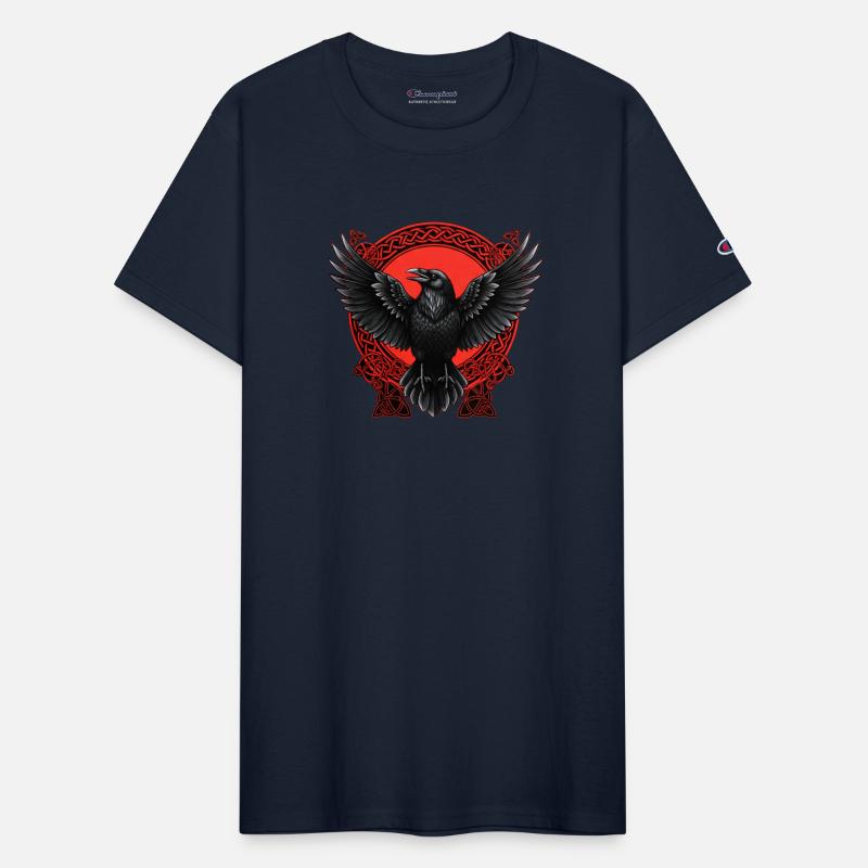 Celtic Raven T-Shirt – Bold Norse Bird Art
