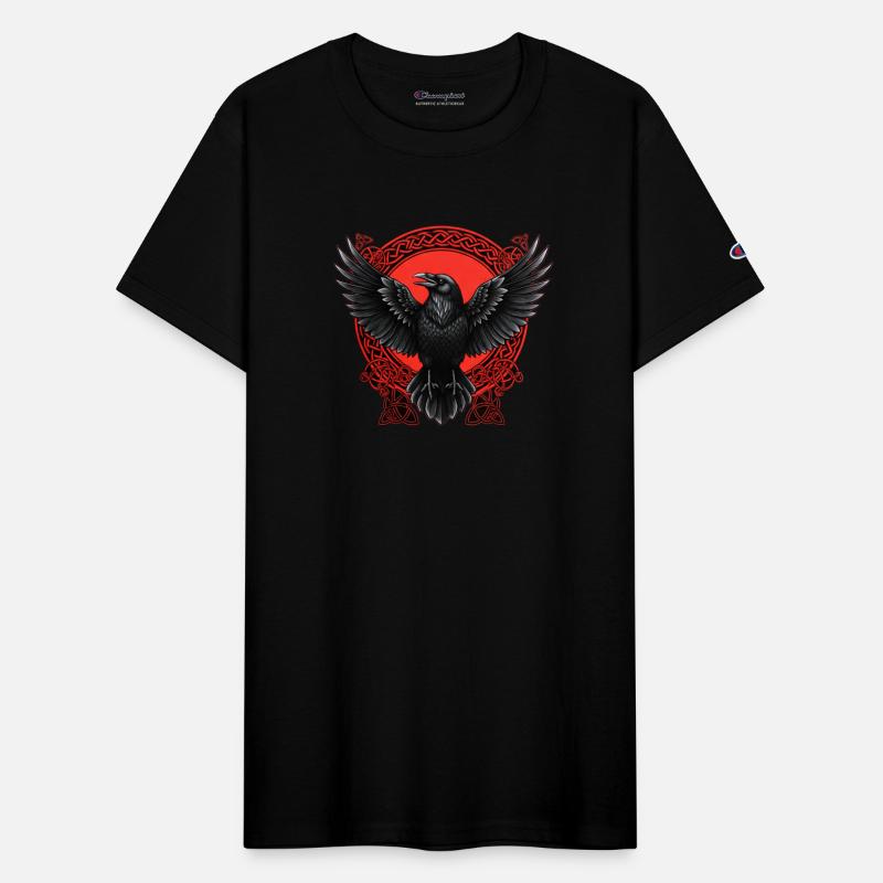 Celtic Raven T-Shirt – Bold Norse Bird Art