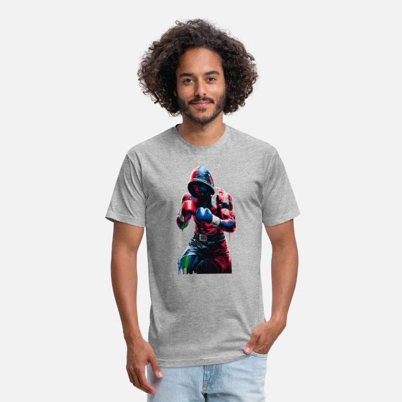 Colorful Boxer in Action with Hoodie and Gloves