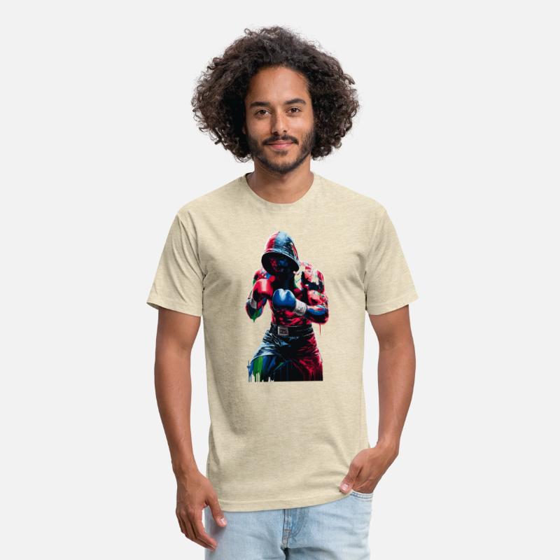 Colorful Boxer in Action with Hoodie and Gloves