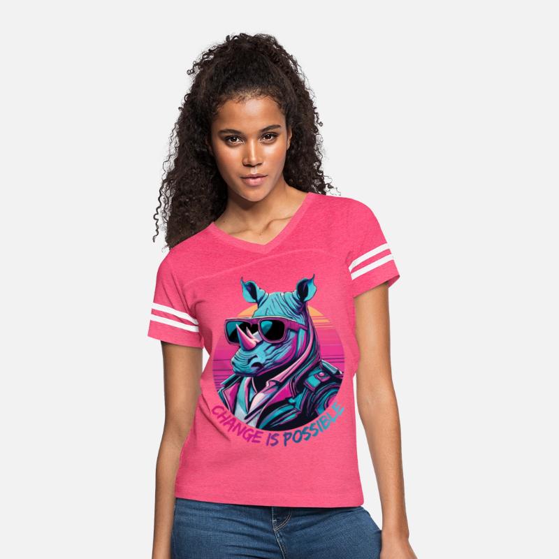 Colorful rhinoceros with sunglasses