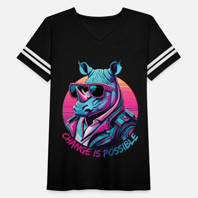 Colorful rhinoceros with sunglasses
