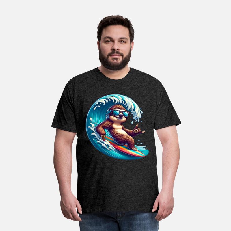 Cool Surfing Sloth Riding the Waves