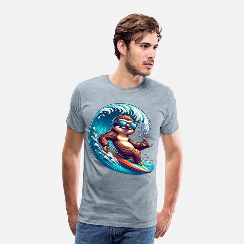 Cool Surfing Sloth Riding the Waves