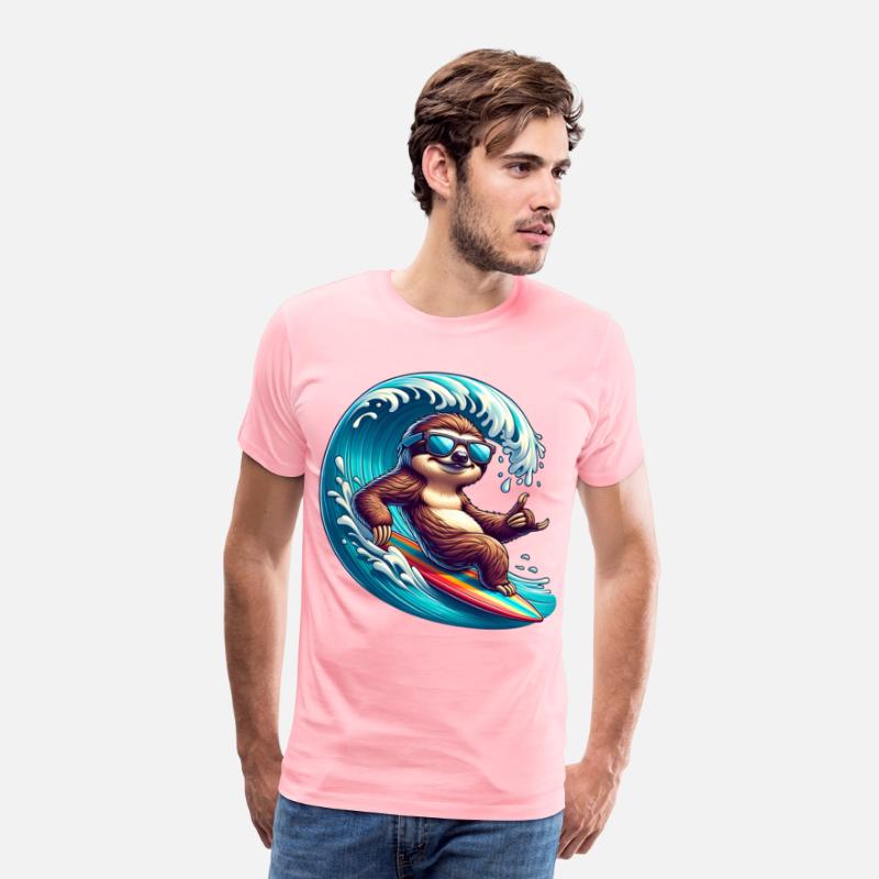 Cool Surfing Sloth Riding the Waves