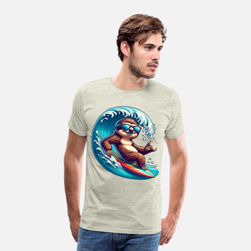 Cool Surfing Sloth Riding the Waves