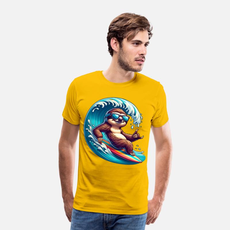 Cool Surfing Sloth Riding the Waves