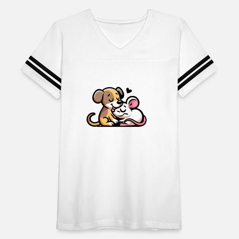 Cuddling Dog And Mouse In Love