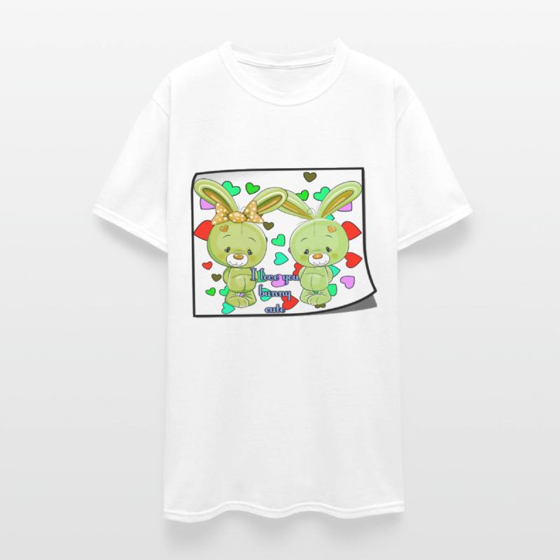 Cute Bunny Pink i love you Clip Art paper