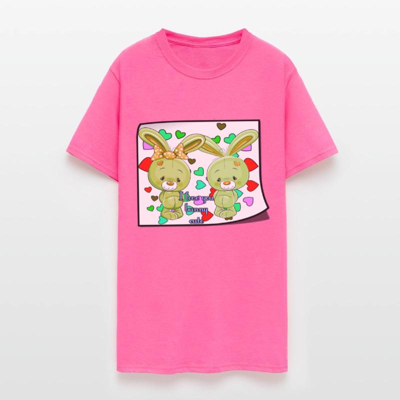 Cute Bunny Pink i love you Clip Art paper