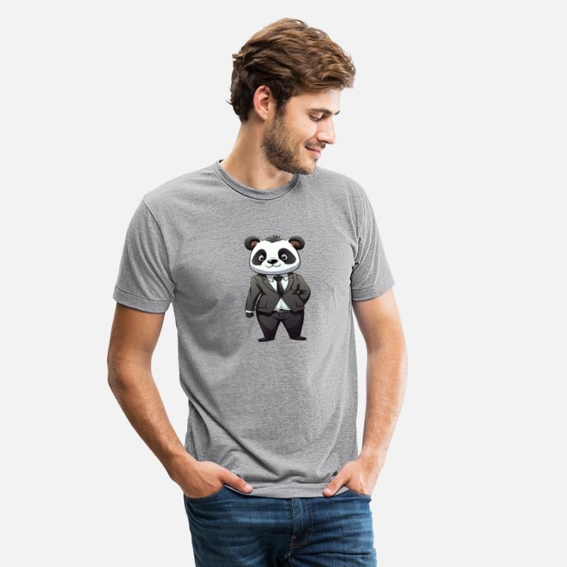 cute cartoon anime panda wearing suit