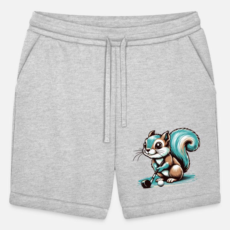 Cute cartoon squirrel playing golf