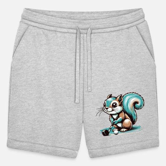 Cute cartoon squirrel playing golf