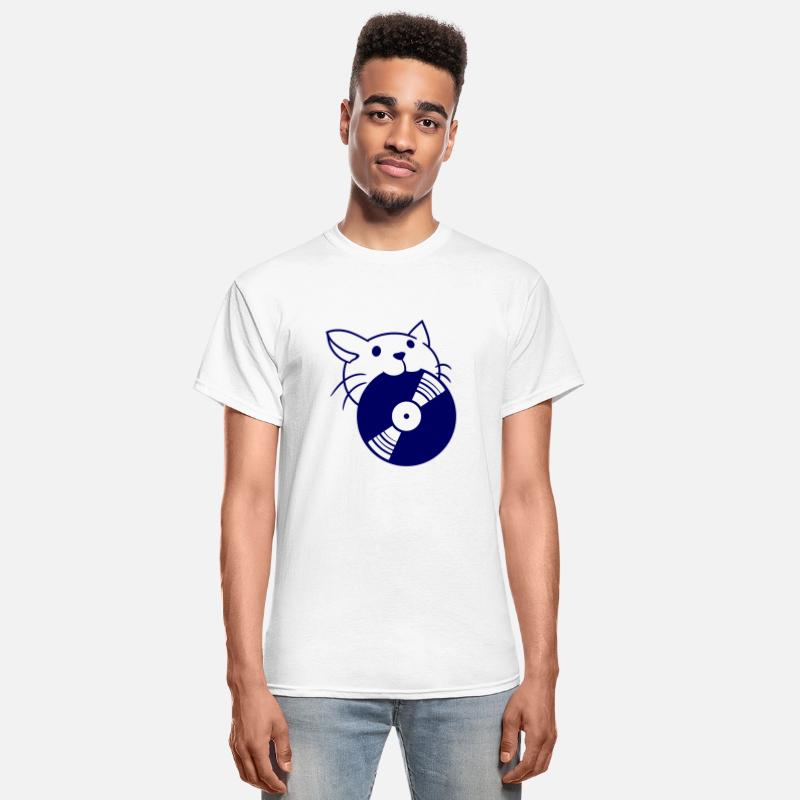 Cute DJ Cat Pet Kitten with Vinyl Record in Mouth