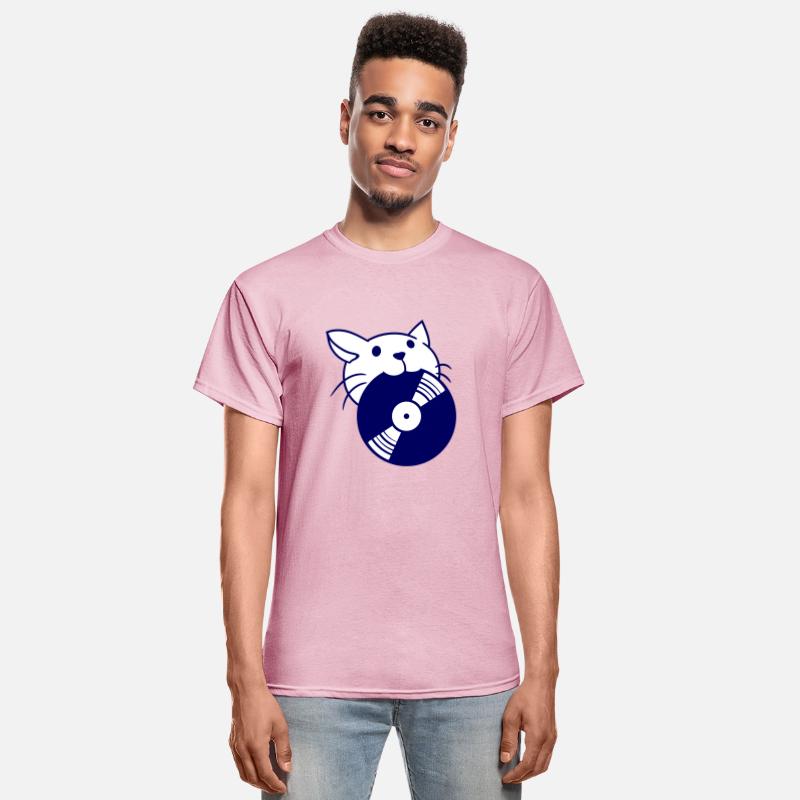 Cute DJ Cat Pet Kitten with Vinyl Record in Mouth