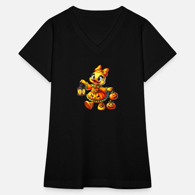 Cute Duck In Halloween Pumpkin Dress Costume
