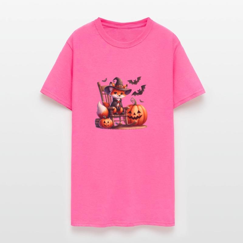 Cute little fox with halloween pumpkin