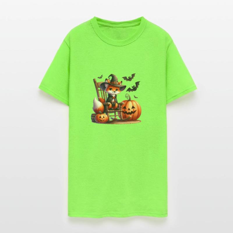 Cute little fox with halloween pumpkin