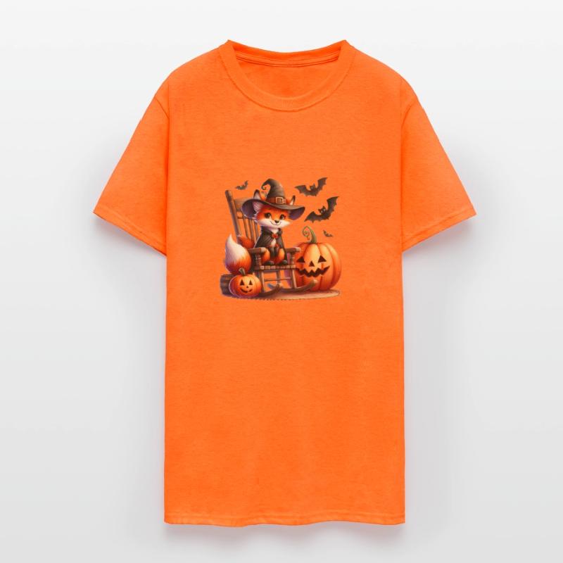 Cute little fox with halloween pumpkin