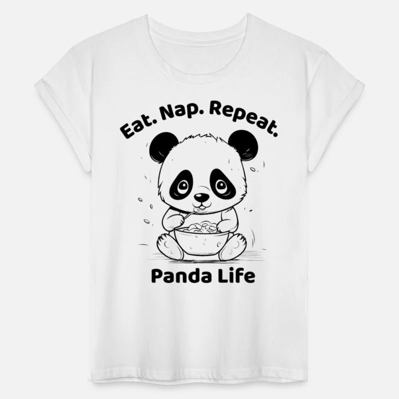 Cute Panda Eating Noodles Illustration