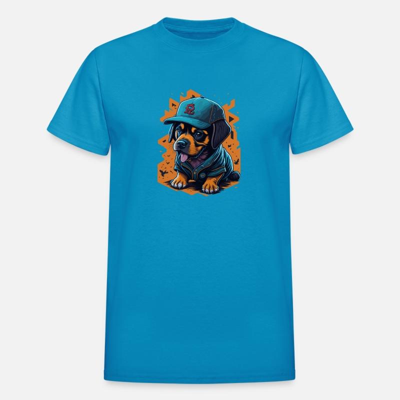 Cute Rottweiler Dog Wearing Baseball Hat