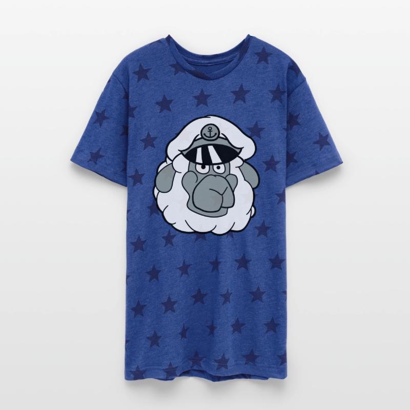 Cute Sheep Old Captain Cap Face Cool Cartoon Comic