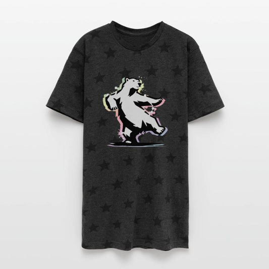 Dancing polar bear in stencil style