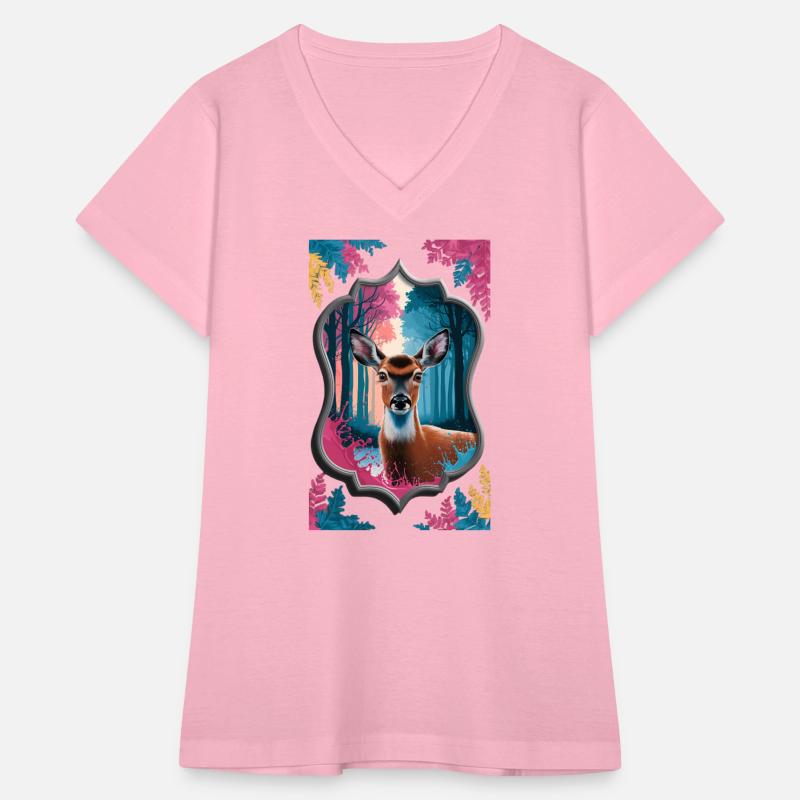 Deer in the forest framed mirror