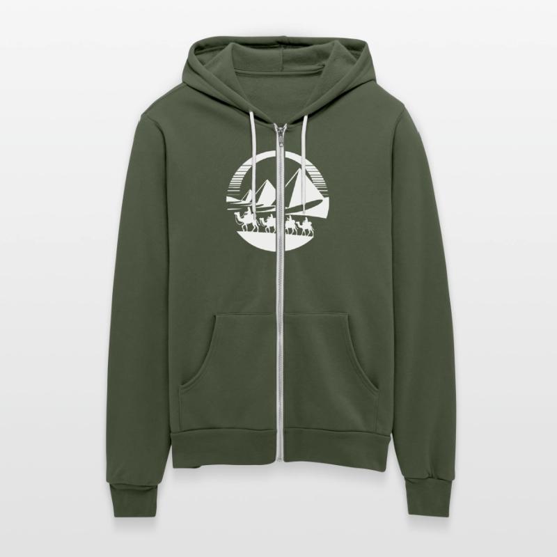 Desert Caravan With Pyramids In The Background