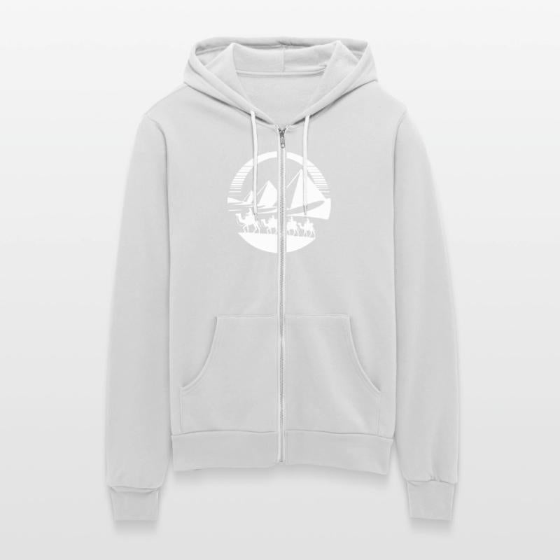 Desert Caravan With Pyramids In The Background