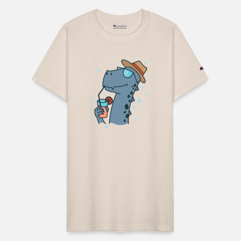 Dino on Vacation with Cocktail Dinosaur