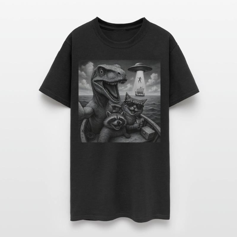 Dinosaur Cat Raccoon UFO Selfie Viking Abduction B