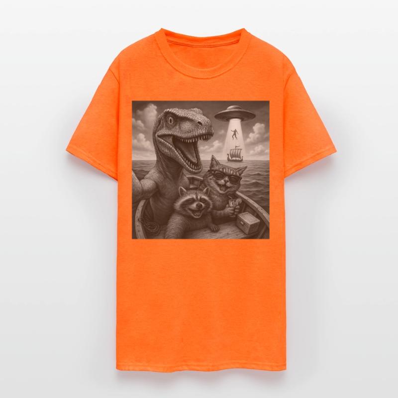 Dinosaur Cat Raccoon UFO Selfie Viking Abduction B