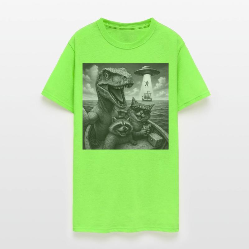 Dinosaur Cat Raccoon UFO Selfie Viking Abduction B
