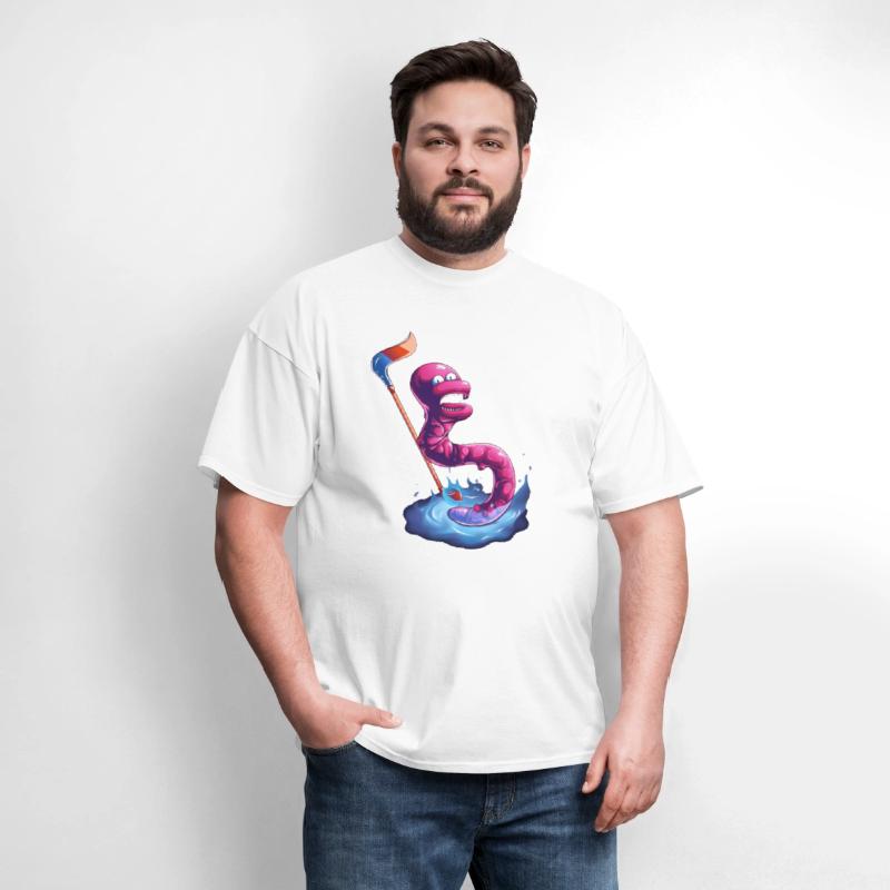 Earthworm Hockey Stick Hockey Player Worm Kawaii