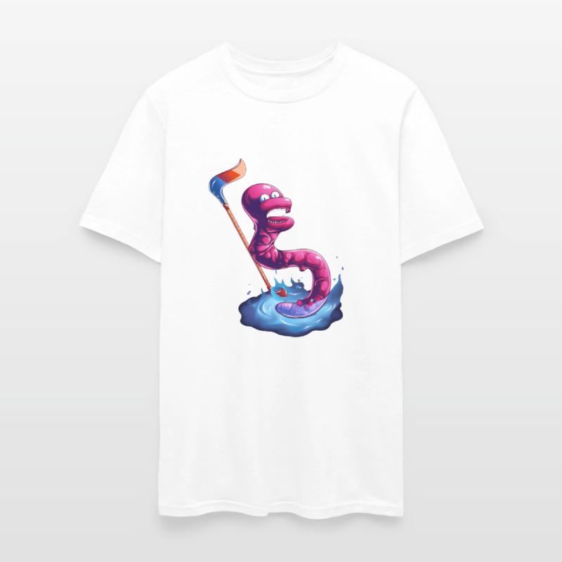 Earthworm Hockey Stick Hockey Player Worm Kawaii