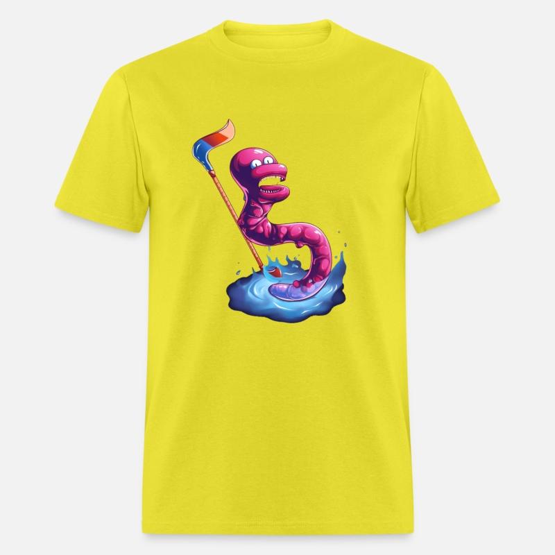 Earthworm Hockey Stick Hockey Player Worm Kawaii