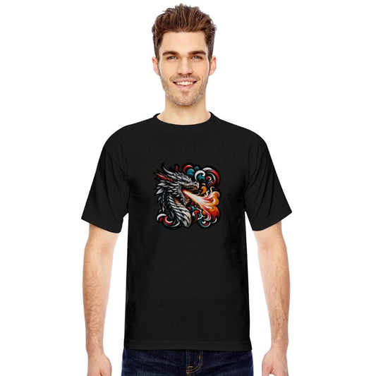 Fierce Fire Breathing Dragon Illustration Fantasy