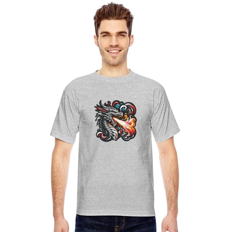 Fierce Fire Breathing Dragon Illustration Fantasy