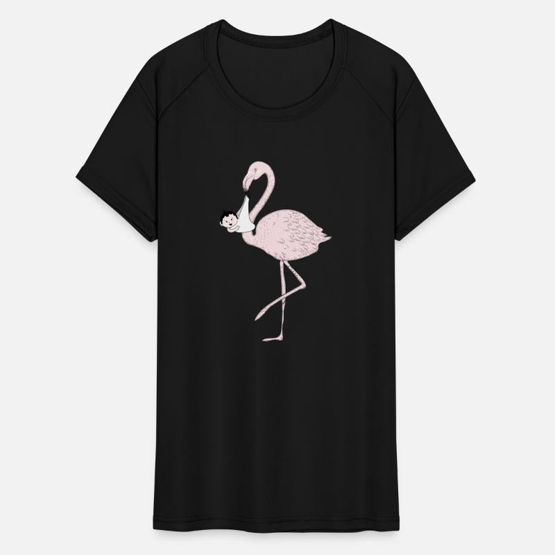 Flamingo brings the baby instead of the stork