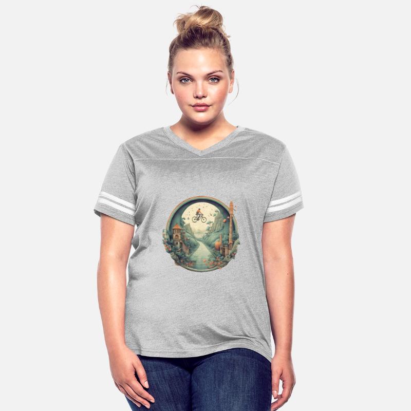 Flying Bicycle Over Mountain Roads T-shirt Design