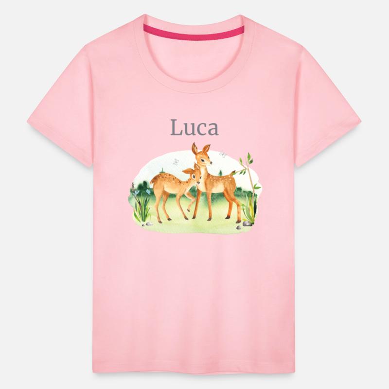 Forest Animal Deer Flowers Name Luca