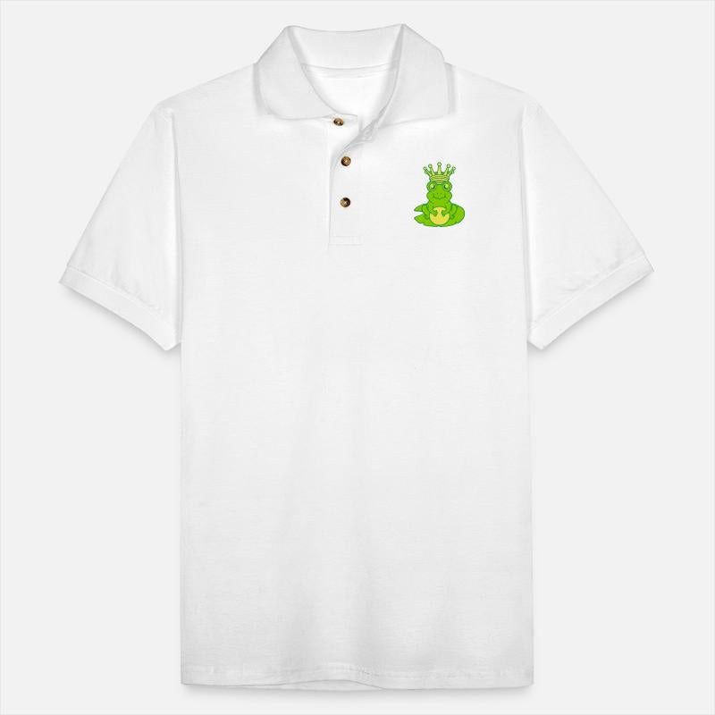 frog king sitting water lily