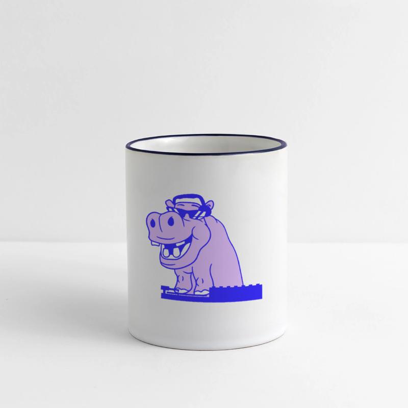 Funny DJ Cool Hippo Animal Mixing Music Party Club