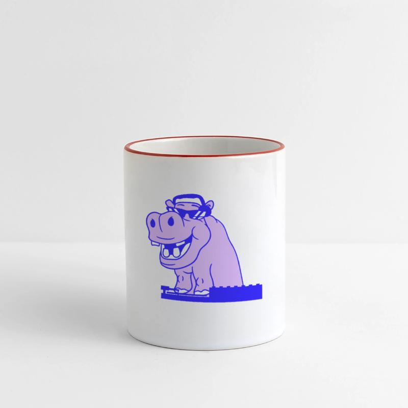 Funny DJ Cool Hippo Animal Mixing Music Party Club